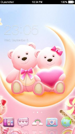Honey Bear Pink Heart Theme