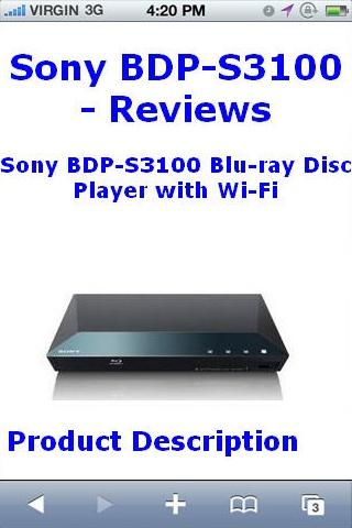 BDPS3100 Bluray Player Reviews