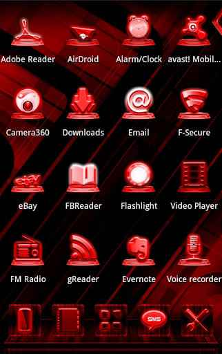 NEXT LAUNCHER RED STYLE THEME