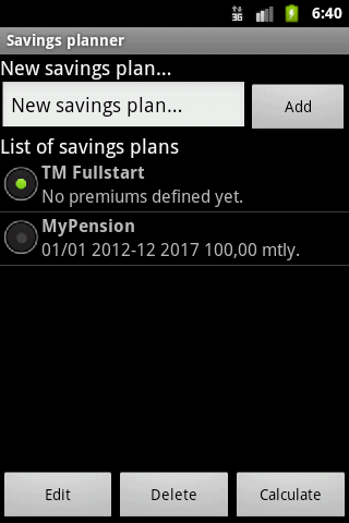 Savings planner ZERO