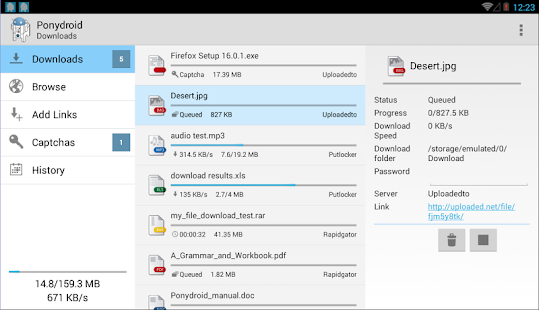 Ponydroid Download Manager - screenshot thumbnail
