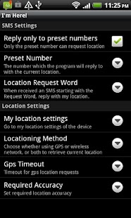Im Here! (SMS location) Screen 2