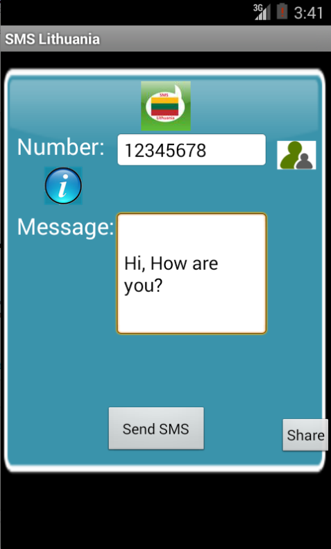 Android application Free SMS Lithuania screenshort