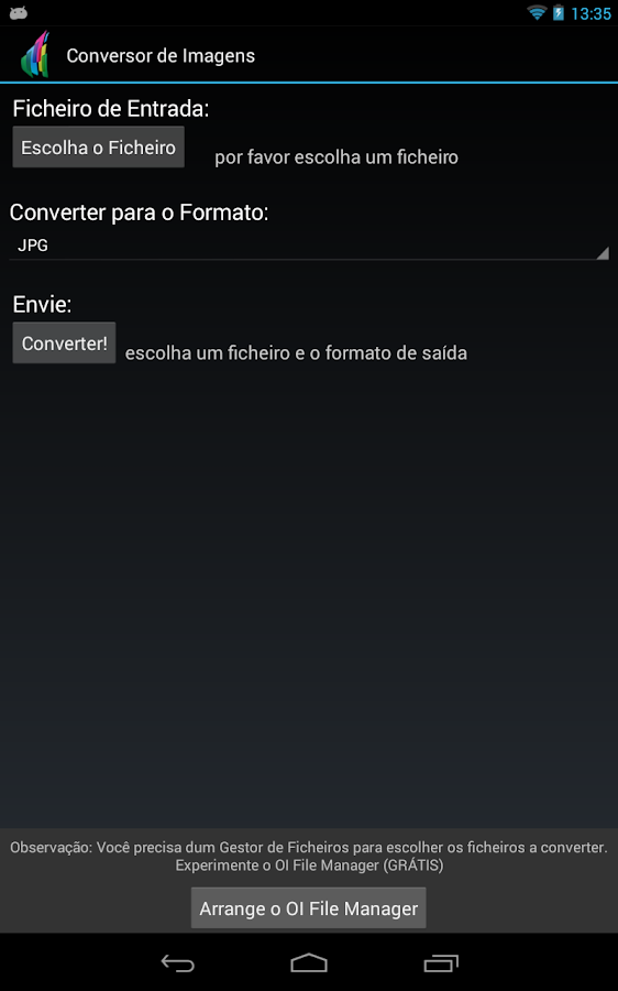 Conversor de Ficheiros - screenshot