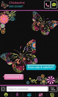 Colorful Butterfly Theme SMS Screenshots 2