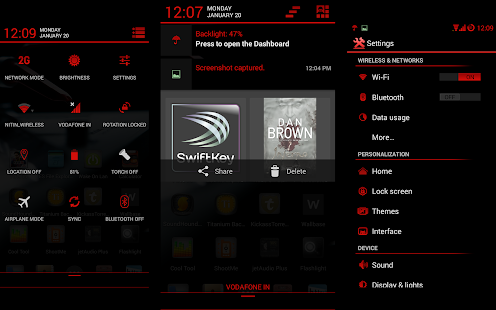 CM 11 10.2 THEME NEON RED