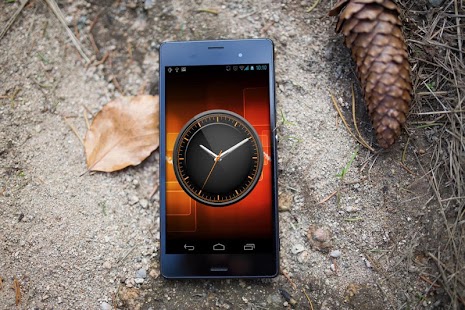 Olive Orange HD Analog Clock - náhled