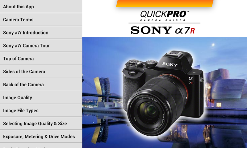 Sony a7r from QuickPro Screen 1