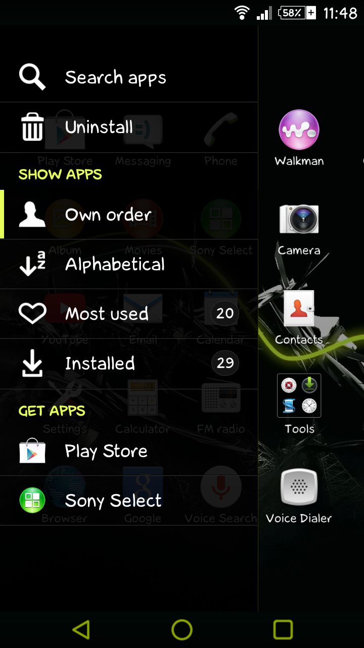 Theme XPERIEN™ - Lime Mix Screen 3