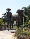 A Farmer and Carabao Huge Sculpture