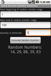 download Quick Random Number Generator free