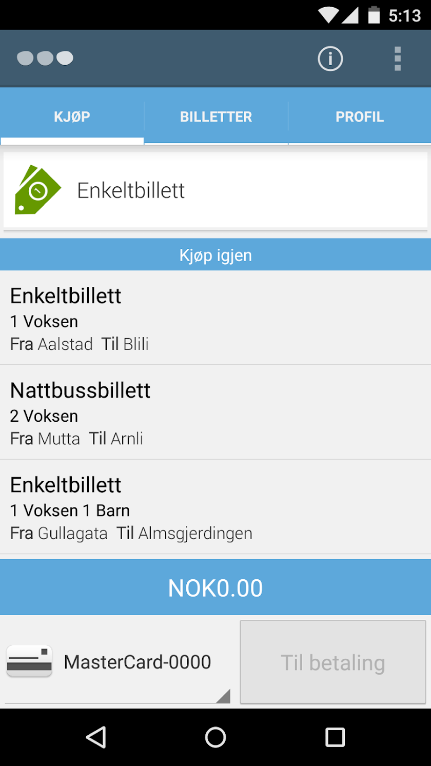 Opplandstrafikk Billett Screen 2
