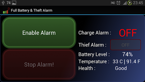 Full Battery Theft Alarm
