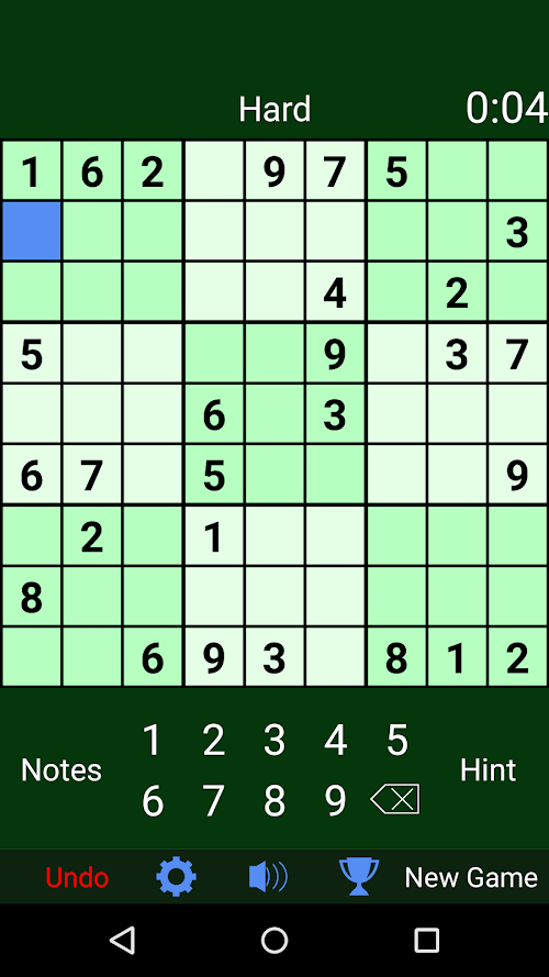 Android application Sudoku screenshort