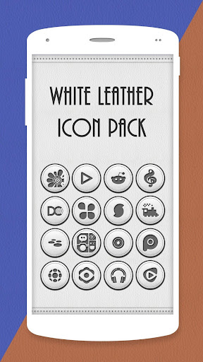 【免費個人化App】White Leather Icon Pack Theme-APP點子