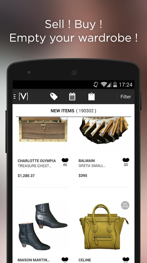 Android application Vestiaire Collective screenshort