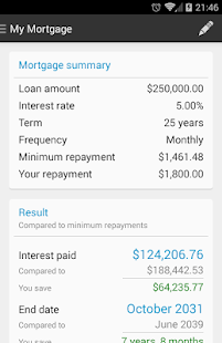 Android application Mortgage Calculator Pro screenshot