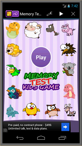Memory Test Kids Game