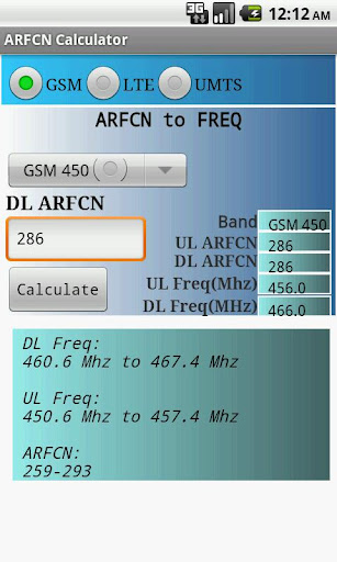 ARFCN Calculator