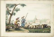 Pastorale voorstelling aan een rivier