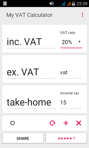 Income tax and VAT calculator