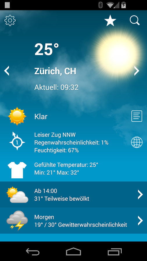 Wetter Schweiz XL PRO - Android-Apps auf Google Play