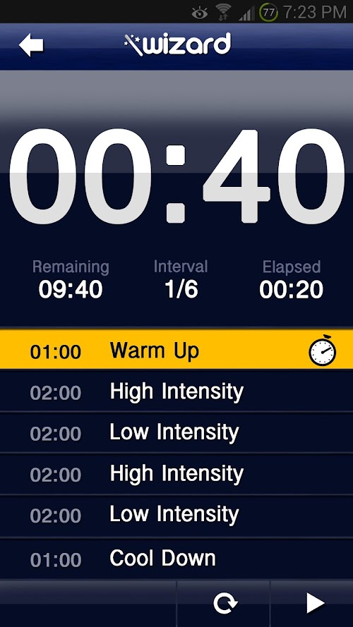 Android application HIIT Interval timer Mybeep Pro screenshort