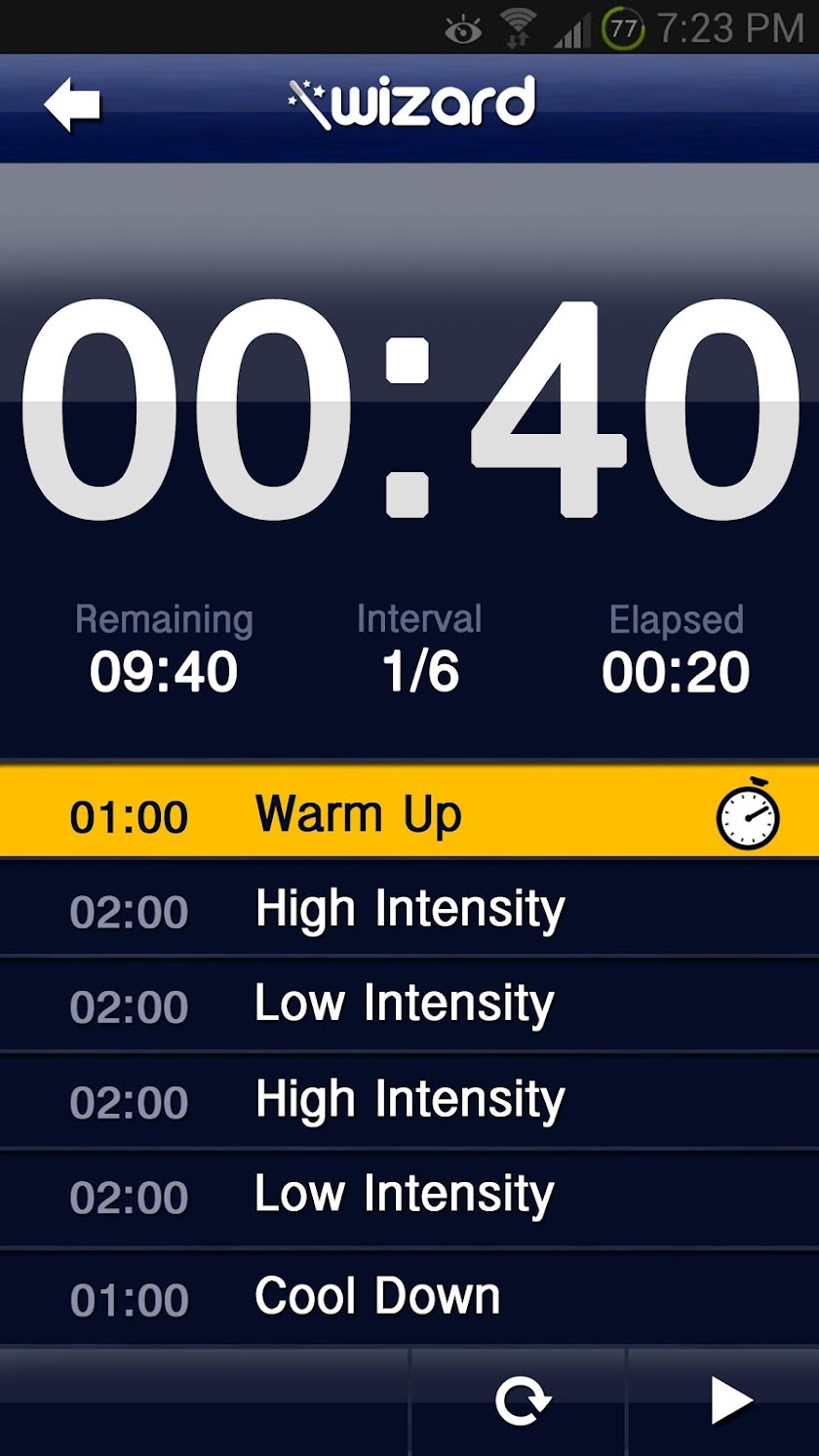 HIIT Interval timer Mybeep Pro Screen 1