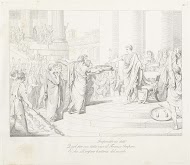 Menigte biedt Napoleon een lauwerkrans aan