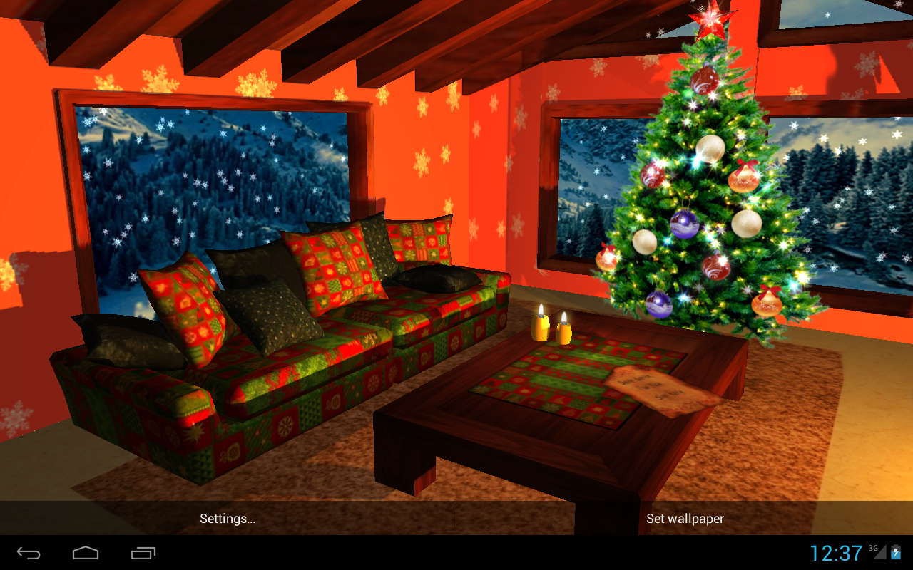 3D Christmas Fireplace HD Live Wallpaper Android Apps On Google Play