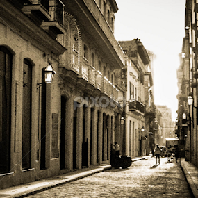 Cuba Street by Enrique Santana Carballo - Black & White Street & Candid