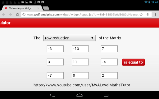 Matrix Row Reduction Calc'r