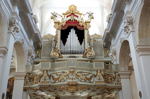 cathedral-dubrovnik-croatia - Pipe organ in a cathedral in Dubrovnik, Croatia.