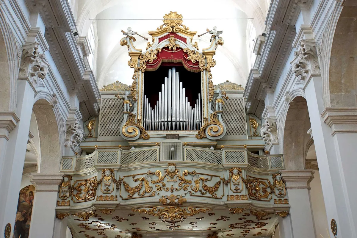cathedral-dubrovnik-croatia - Pipe organ in a cathedral in Dubrovnik, Croatia.