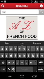 Capture d'ecran de l'application Android THE A-Z of French Food