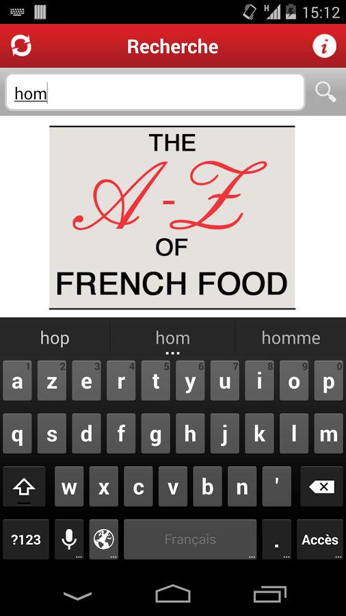 Android application THE A-Z of French Food screenshort