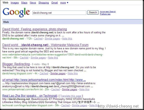 david-cheong.net on google search engine
