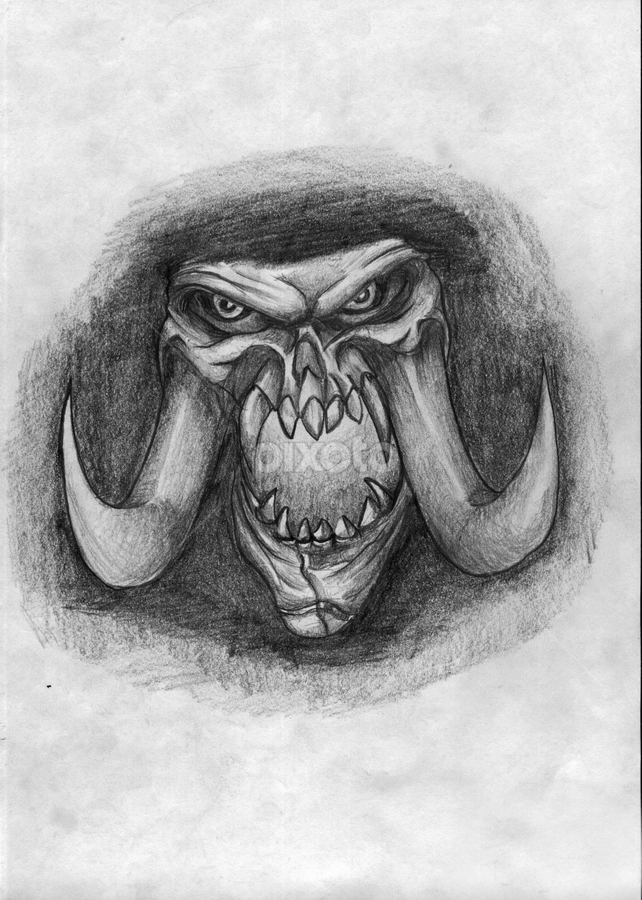 how to draw a evil skull