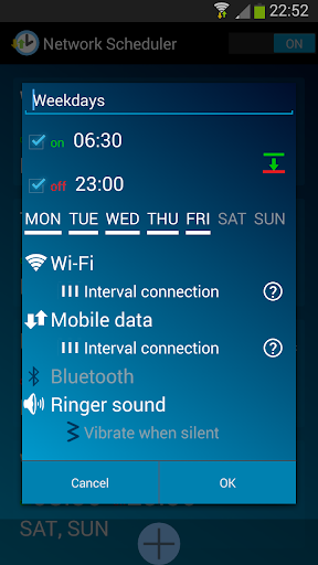 Network Scheduler Wifi 3G BT