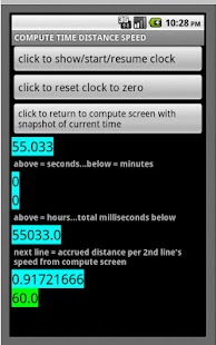 STOPWATCH / SPEED DISTANCE ETC Screenshots 1