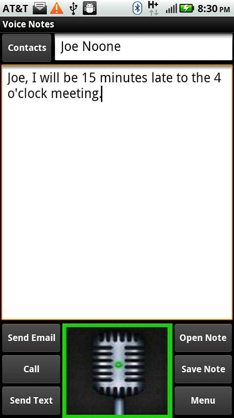 Android application Voice Notes screenshort