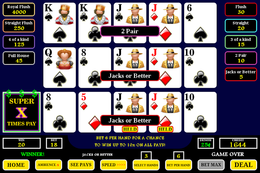 Super Times Pay Poker Screen 2