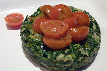 Cozy Spinach Timbales with Sauteed Tomatoes