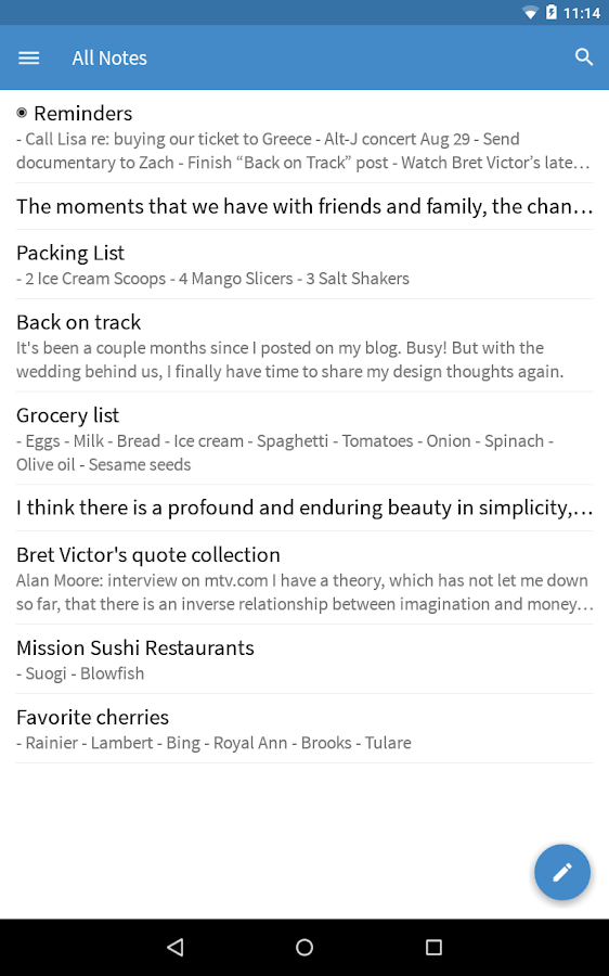 Simplenote - screenshot