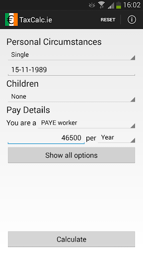 TaxCalc.ie A PAYE Calculator