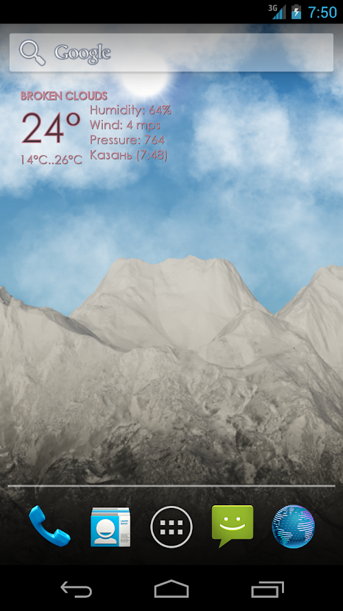 Android application Mountain View Weather LWP screenshort
