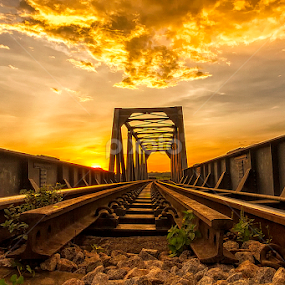 Golden Clouds by Mark Anthony Bansag - Buildings & Architecture Bridges & Suspended Structures