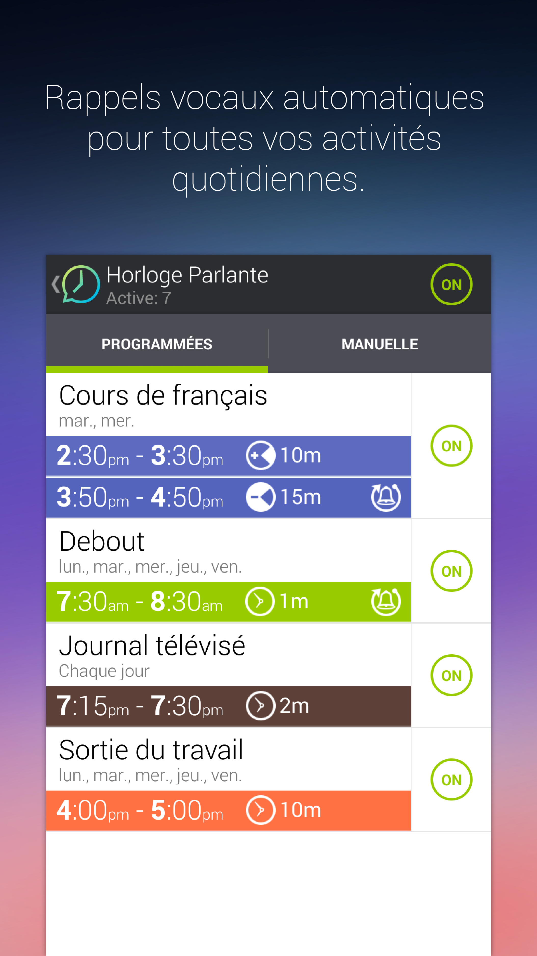 Android application Talking Clock & Timer Pro screenshort