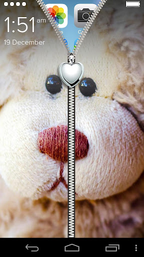 Teddy Bear Zipper Lock Screen