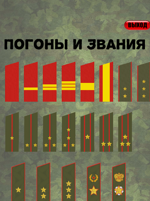 Android application Погоны и звания screenshort